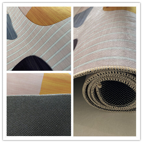 Geometric Gradient Grey Rugs for Living Room Dining Room Bedroom