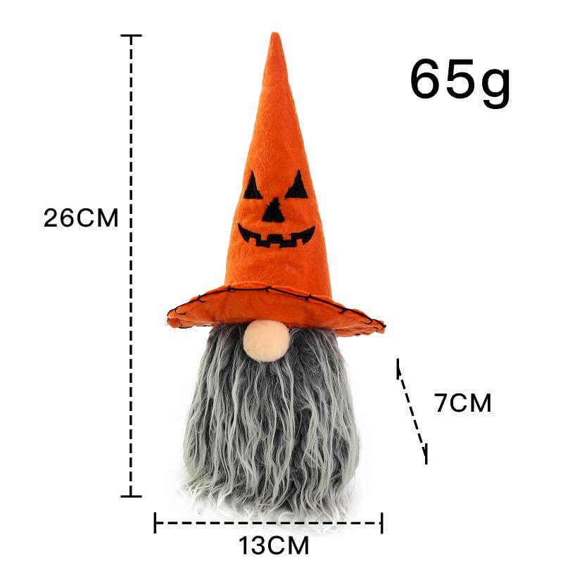 Halloween Peaked Hat and Long Bearded Gnome Doll Window Table Decoration