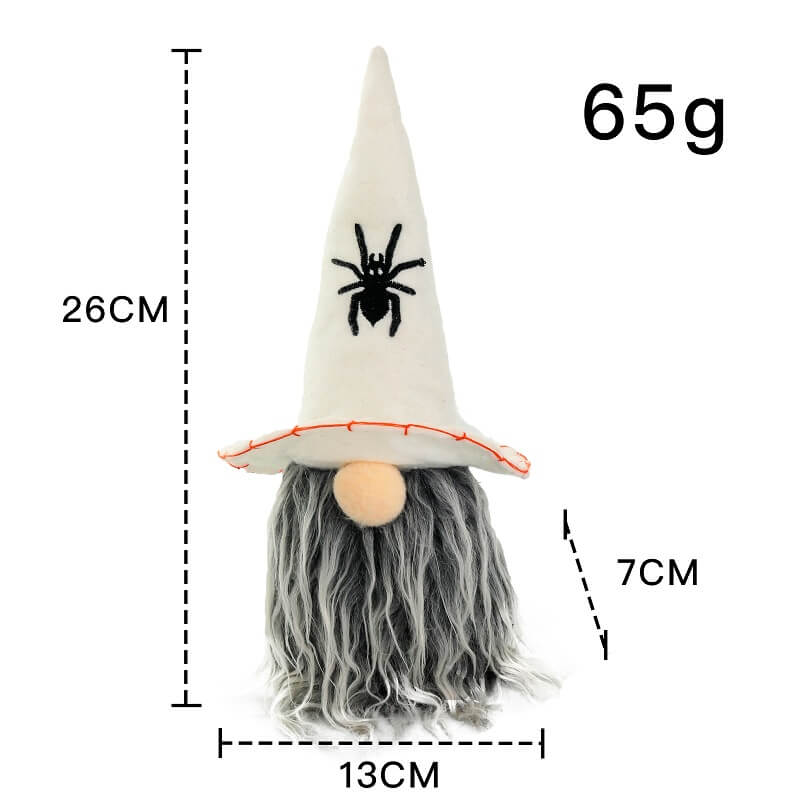 Halloween Peaked Hat and Long Bearded Gnome Doll Window Table Decoration