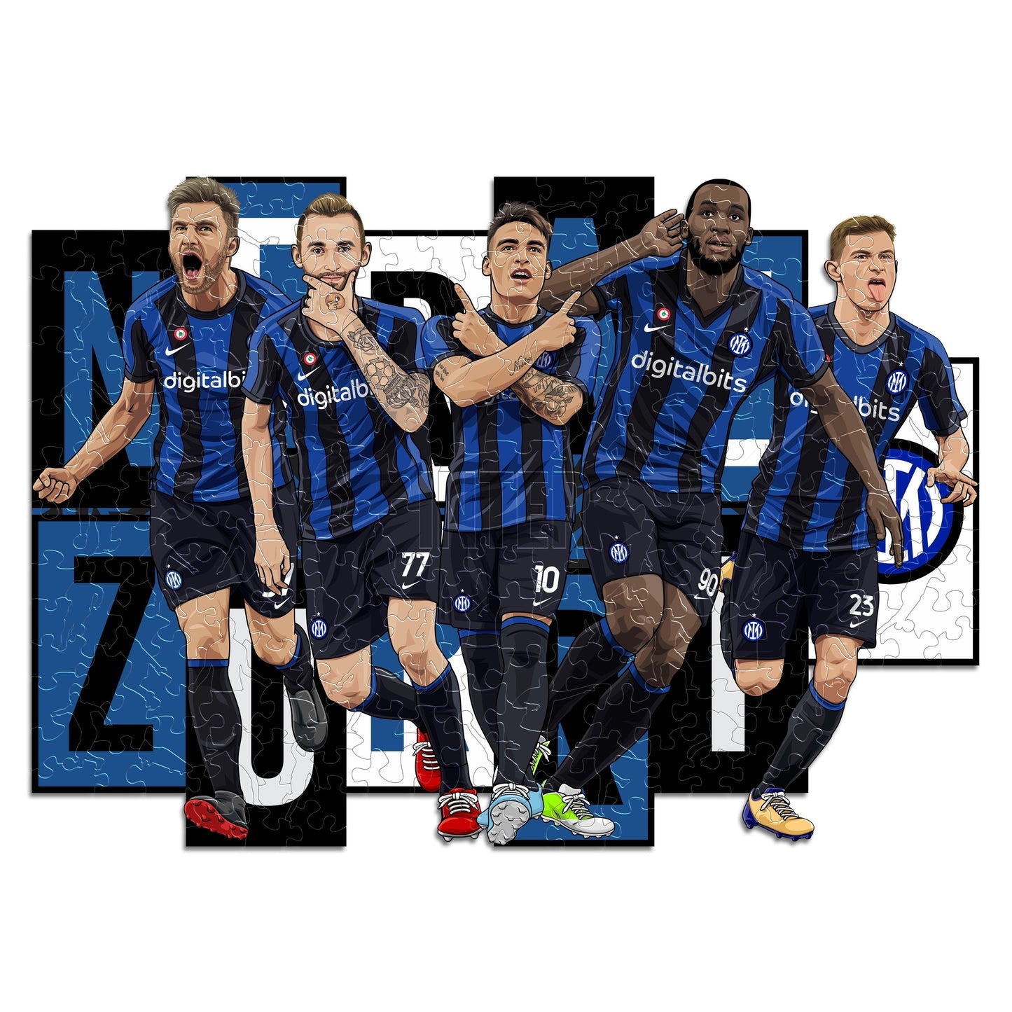 FC Inter® 5 Players - Official Wooden Puzzle (LIMITED EDITION)