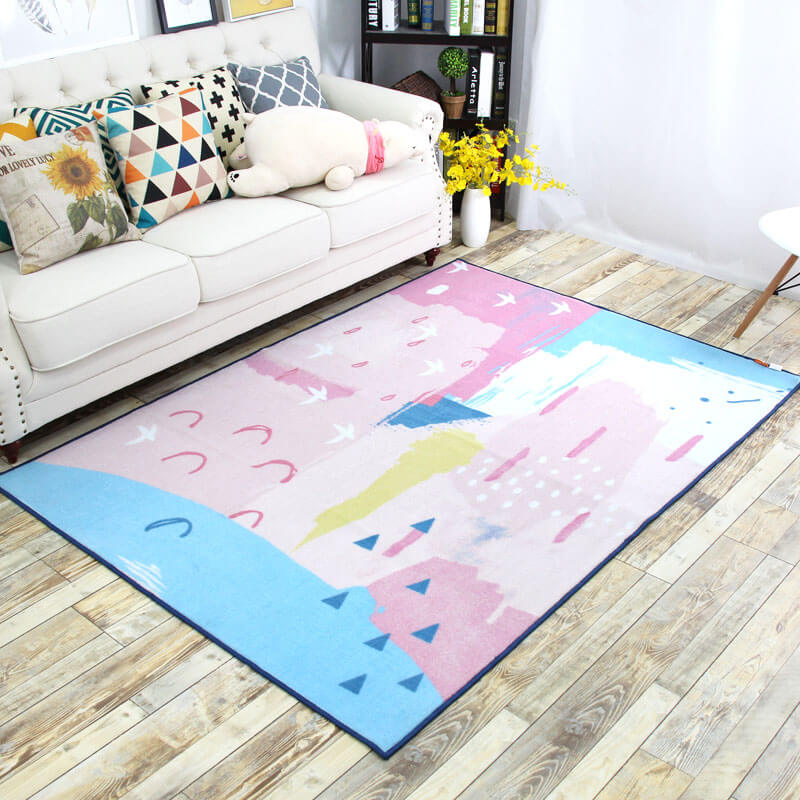 Nordic Romantic Series Sweet Geometric Carpet Rug 01
