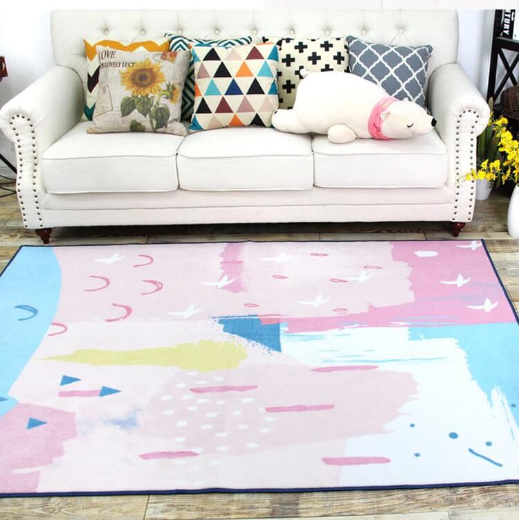 Nordic Romantic Series Sweet Geometric Carpet Rug 01