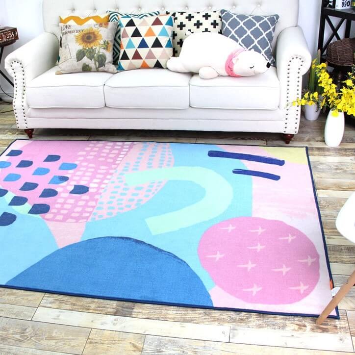 Nordic Romantic Series Sweet Geometric Carpet Rug 02