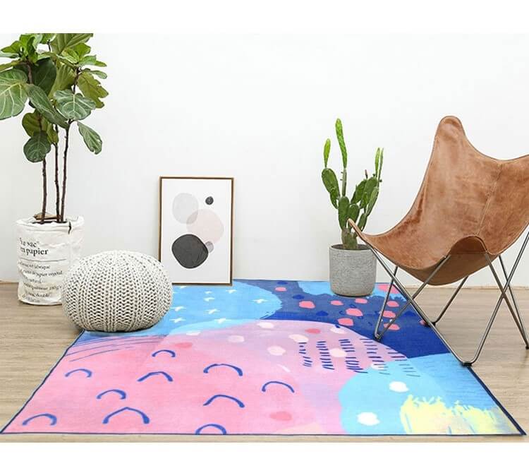 Nordic Romantic Series Sweet Geometric Carpet Rug 03