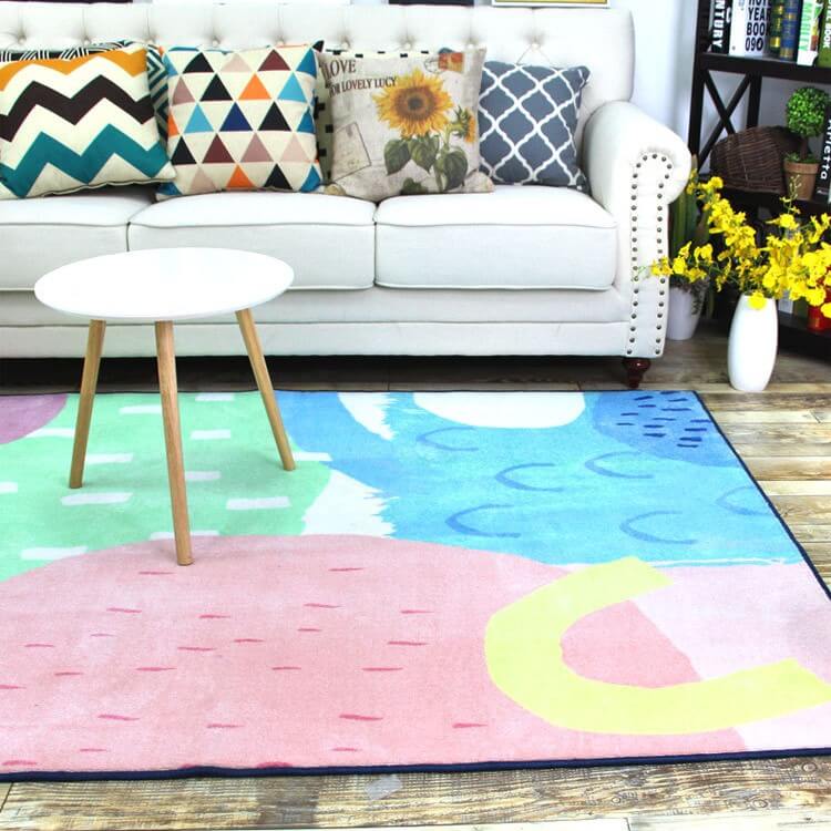 Nordic Romantic Series Sweet Geometric Carpet Rug 04