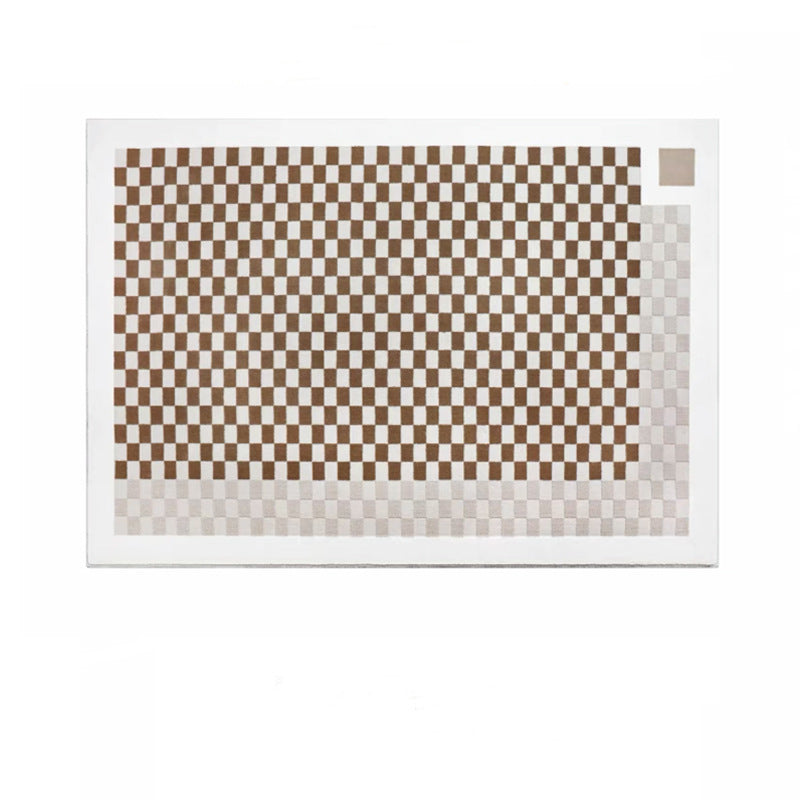 Vintage Grid Styles Coffee Table Mat Soft Faux Cashmere Rug for Living Room Bedroom