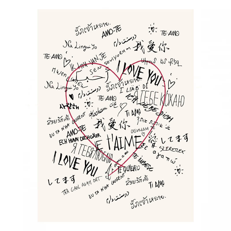 I Love You in all languages Floor Mat Soft Faux Cashmere Rug