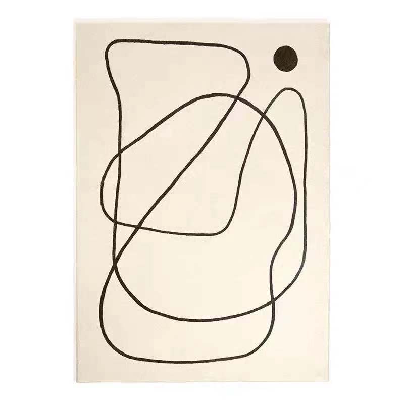 Modern Abstract Lines Floor Mat Soft Faux Cashmere Rug