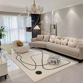 Modern Abstract Lines Floor Mat Soft Faux Cashmere Rug