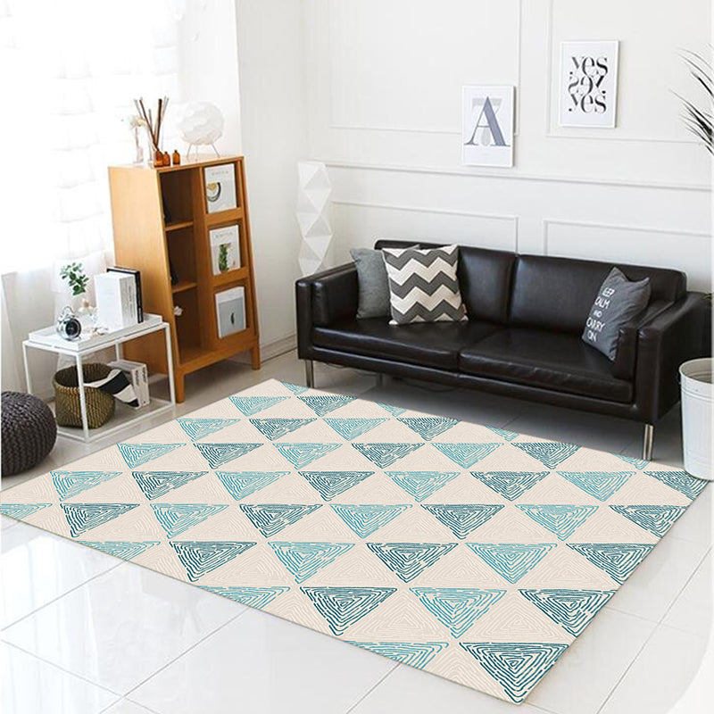 Light Blue Geometric Modern Patterned Non-slip Sofa Rug Table Rug Area Rugs Customizable