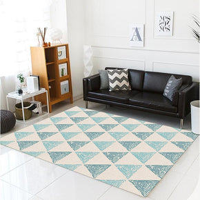 Light Blue Geometric Modern Patterned Non-slip Sofa Rug Table Rug Area Rugs Customizable
