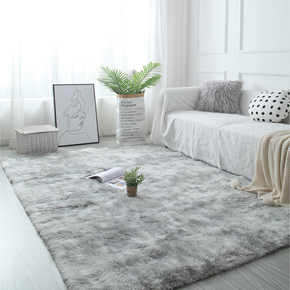Gradient Light Grey Colour Modern Plain Carpet Bedroom Living Room Sofa Rugs Soft Plush Shaggy Rugs
