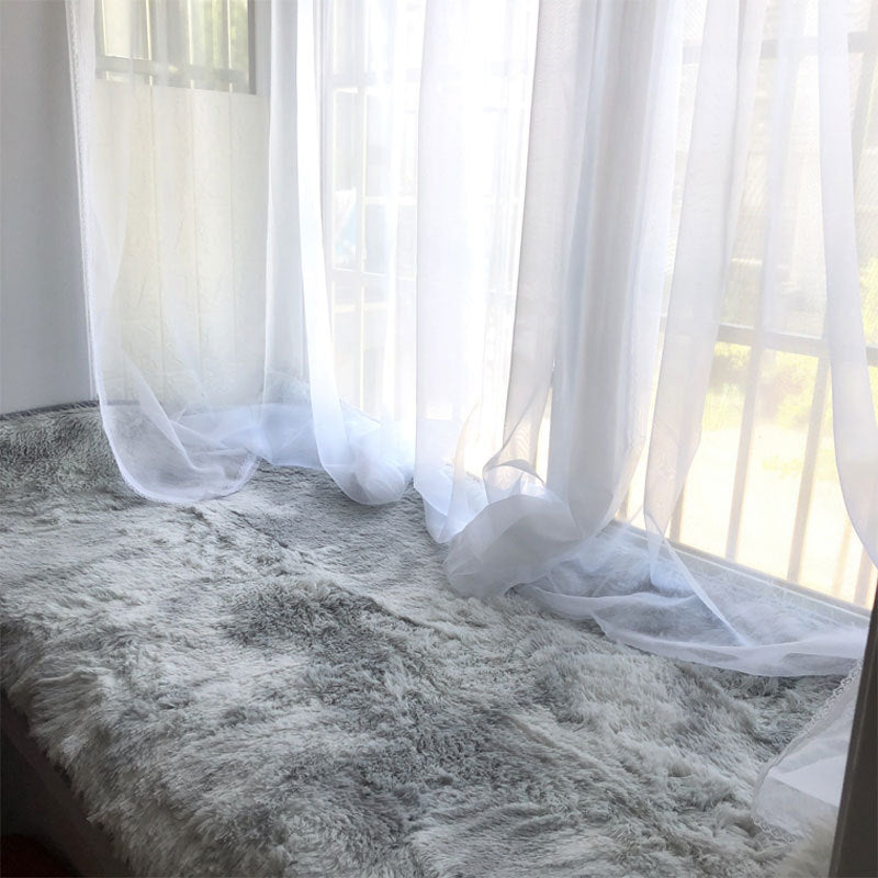 Gradient Light Grey Colour Modern Plain Carpet Bedroom Living Room Sofa Rugs Soft Plush Shaggy Rugs