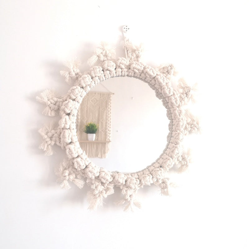 Weaving Art Hanging Wall Decoration with Mirror Art Decor