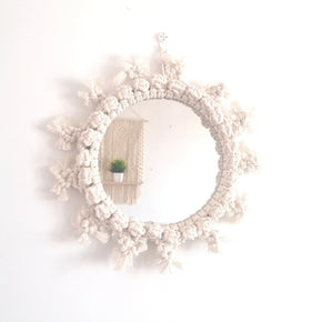 Weaving Art Hanging Wall Decoration with Mirror Art Decor