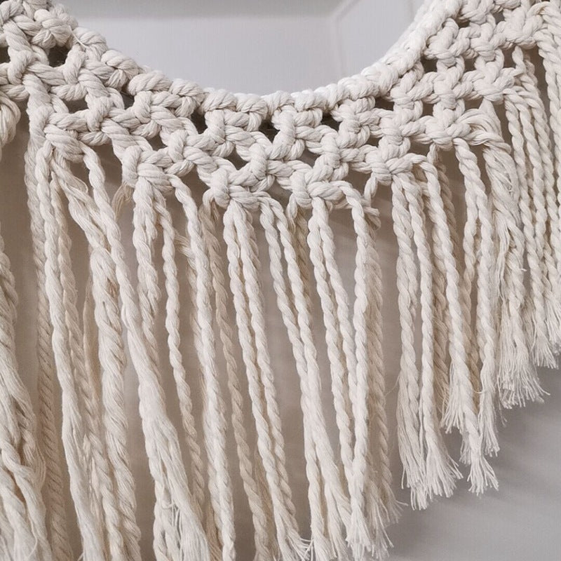 Weaving with Tassels Art Hanging Wall Decoration with Mirror Art Decor