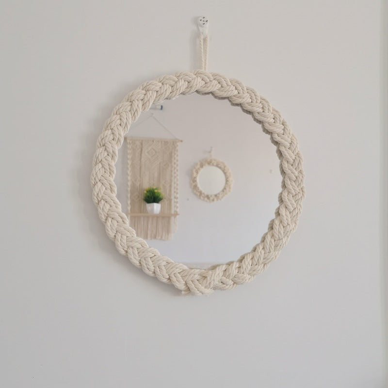 03 Weaving Art Hanging Wall Decoration with Mirror Art Decor