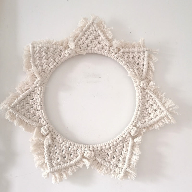 Floral Geometric Shapes Hanging Wall Art Decor Macrame Fringe Decorative