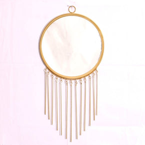 Golden Tassels Round Hanging Mirror Wall Living room bedroom office