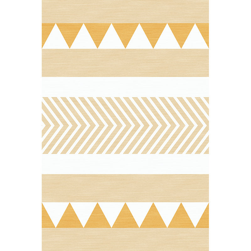 Warm Color Yellow Modern Sofa Table Geometric Patterned Area Rugs Customizable