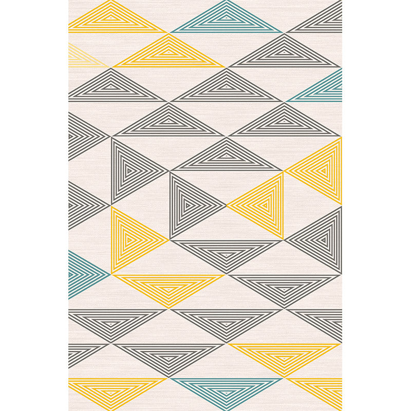 Warm Color Yellow Grey Light Blue Modern Sofa Table Geometric Patterned Area Rugs Customizable