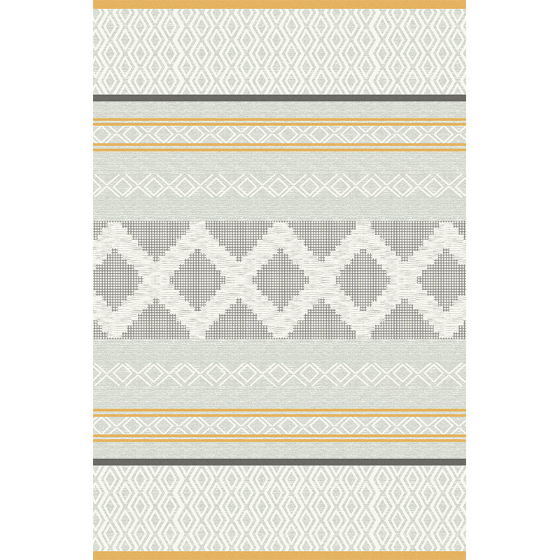 Warm Color Yellow White Modern Sofa Table Geometric Patterned Striped Area Rugs Customizable
