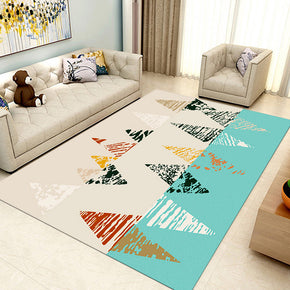 Colorful Blue Beige Fashion Modern Geometric Patterned Sofa Rug Table Rug Area Rugs Customizable