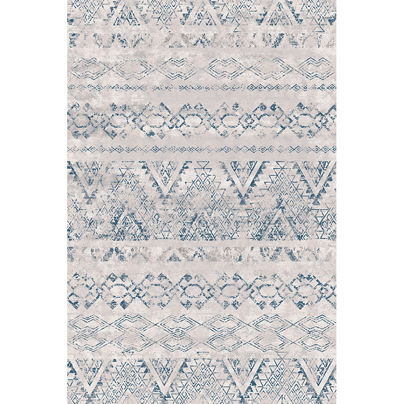 Blue Modern Moroccan Patterned Striped Non-slip Sofa Rug Table Rug Area Rugs Customizable