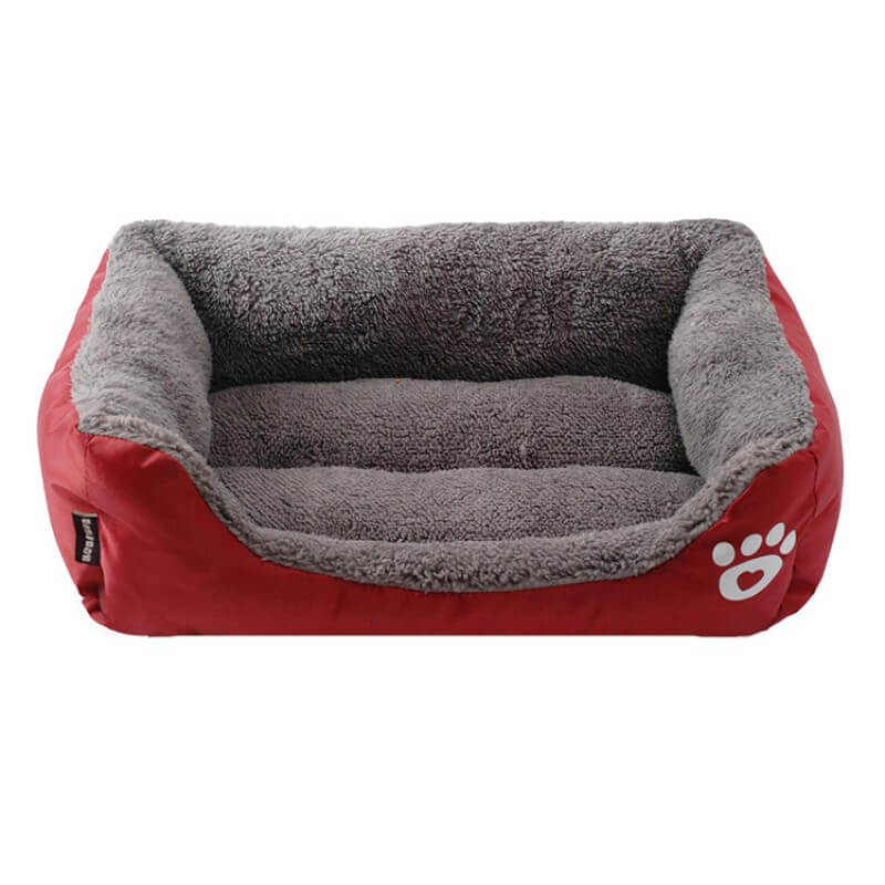 Wine Red Luxurious Super Soft Non-slip Bottom Pet Sofa Pets Bed