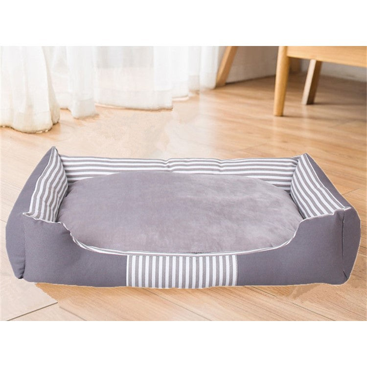 Gray Warm Rectangle Puppy Sleeping Cushion Washable Removable Pet Mat