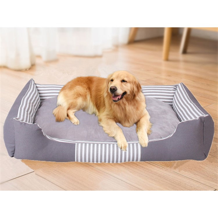 Gray Warm Rectangle Puppy Sleeping Cushion Washable Removable Pet Mat