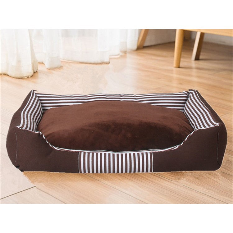 Brown Plush Pet Nest Soft Breathable Cat Bed Dog Bed