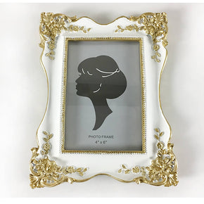 White Vintage Picture Frame Tabletop Wall Hanging Photo Frame with Glass Front for Home Decor