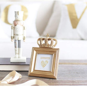 Square Shape Golden Crown Resin Photo Frame Home Decor Desktop Picture Frame