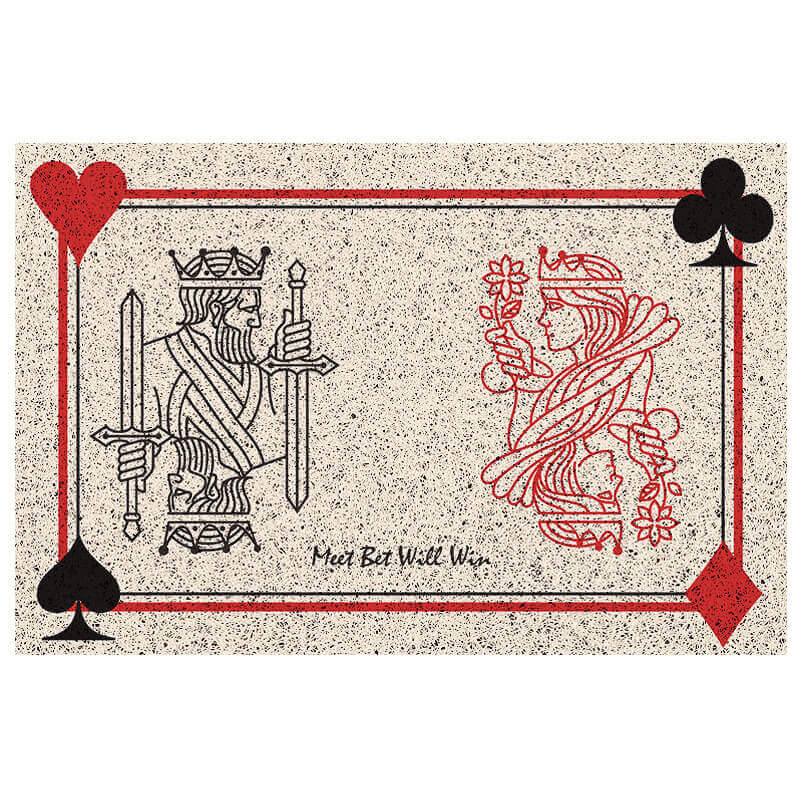 Poker Series (King And Queen) Dust Removal Doormat Entrance Non-slip Outdoor Floormat