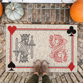 Poker Series (King And Queen) Dust Removal Doormat Entrance Non-slip Outdoor Floormat