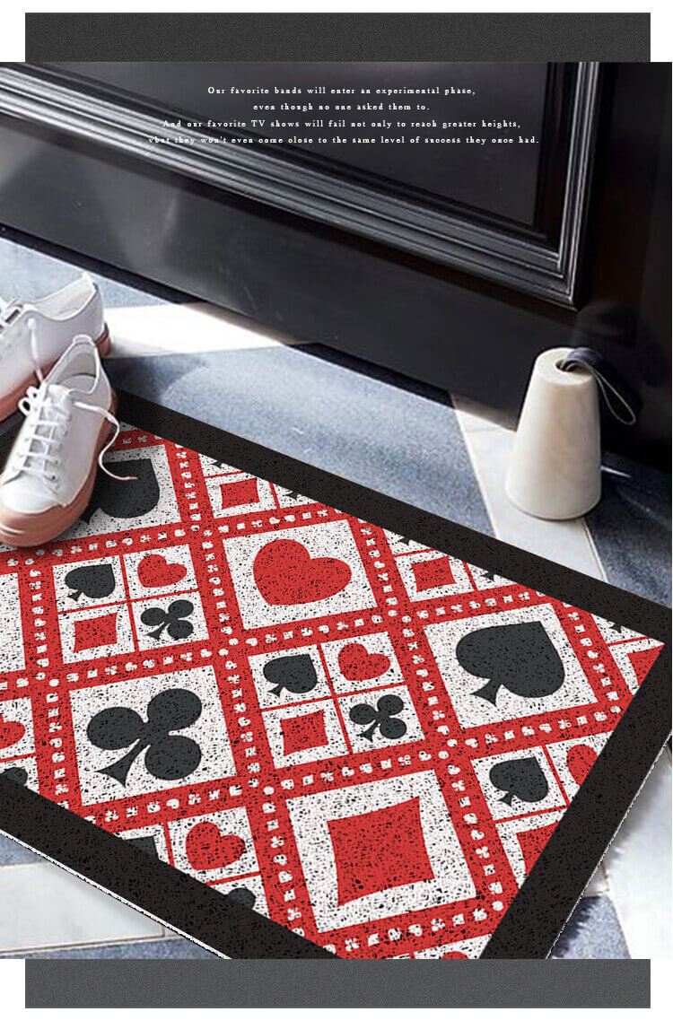 Poker Series (Collage) Dust Removal Doormat Entrance Non-slip Outdoor Floormat