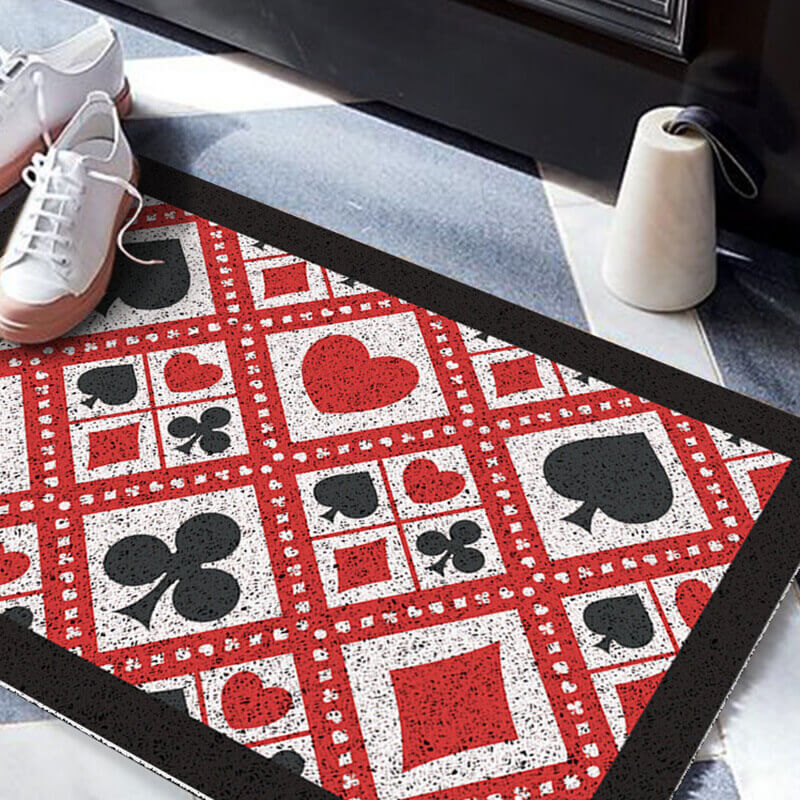 Poker Series (Collage) Dust Removal Doormat Entrance Non-slip Outdoor Floormat