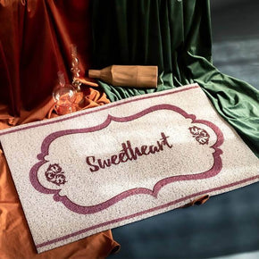 Vintage Dust Removal Word  (SweetHeart) Doormat Entrance Non-slip Outdoor Floormat