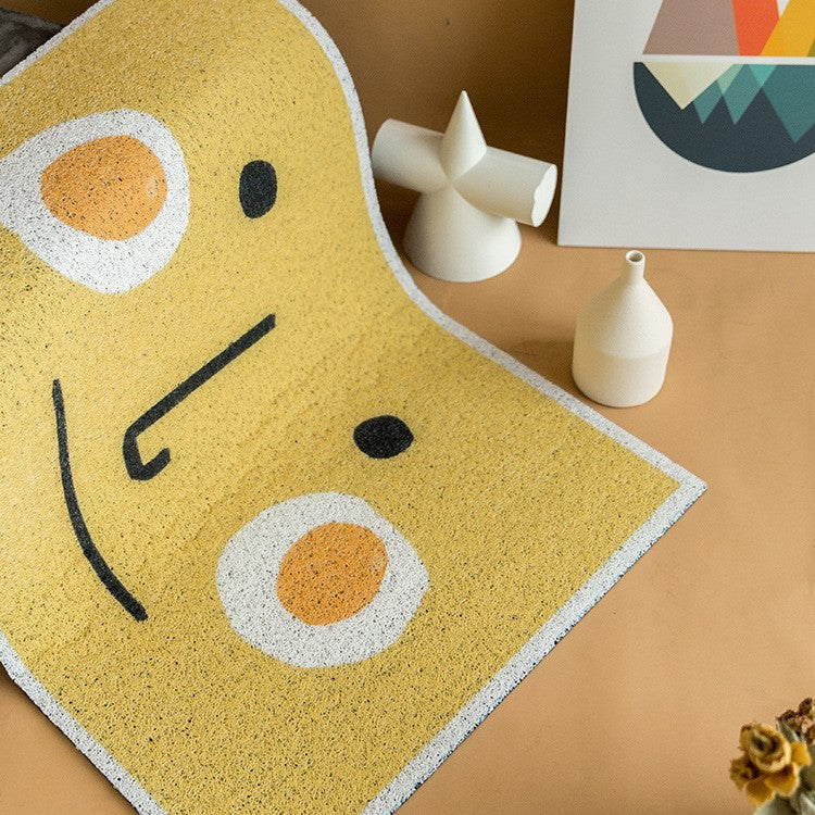 Creative Fried Eggs Dust Remove Doormat Entrance Non-slip Outdoor Floormat