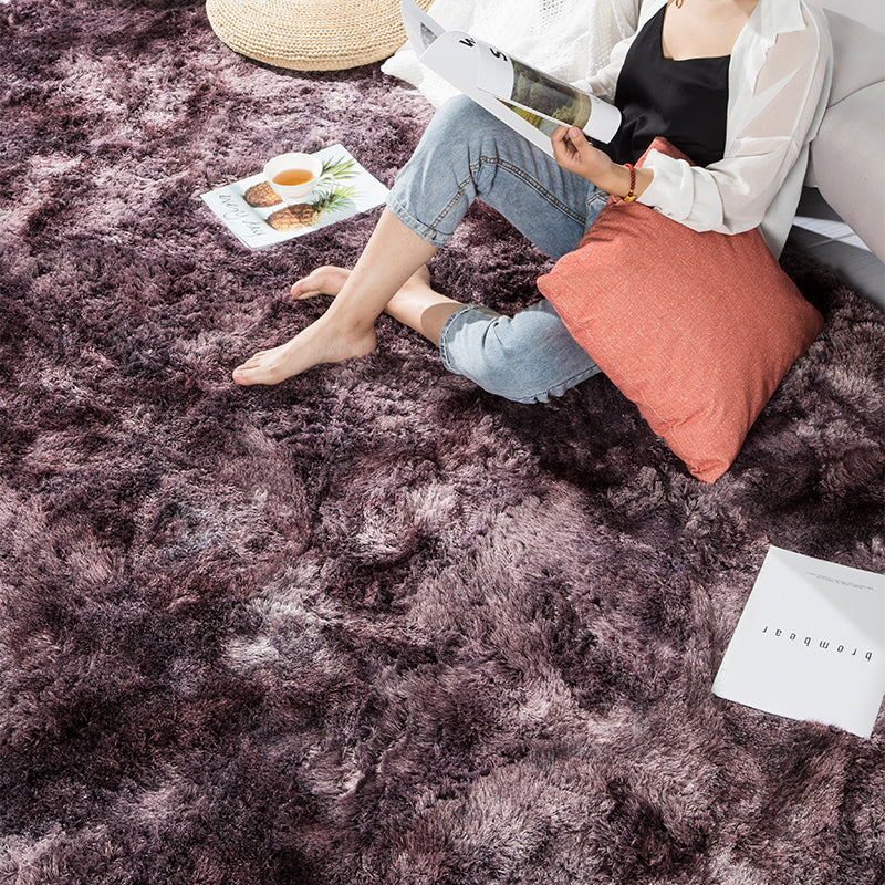 Gradient Pink and Purple Colour Modern Plain Carpet Bedroom Living Room Sofa Rugs Soft Plush Shaggy Rugs
