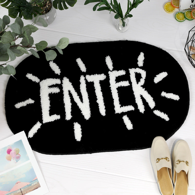 Modern Shaggy  Soft Absorbent Floor Rugs Entryway Bathroom Doormats Anti-slip Mat - Enter