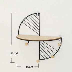 Black Wall Decoration Scalloped Home Decor Convenient Shelf