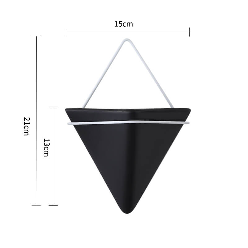 Black Creative Living Room Wall Hanging Flower Pot Greenery Hanging Background Wall Decoration