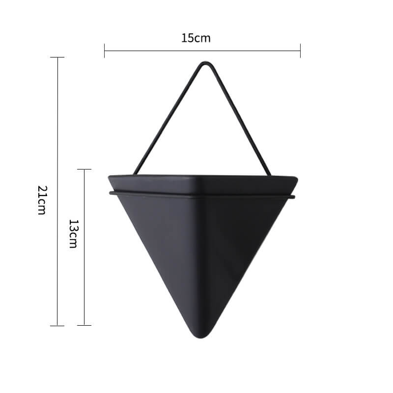 01 Black Creative Living Room Wall Hanging Flower Pot Greenery Hanging Background Wall Decoration