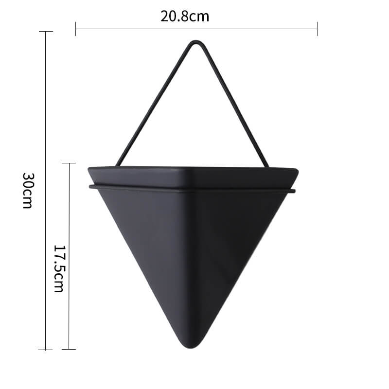 01 Black Creative Living Room Wall Hanging Flower Pot Greenery Hanging Background Wall Decoration