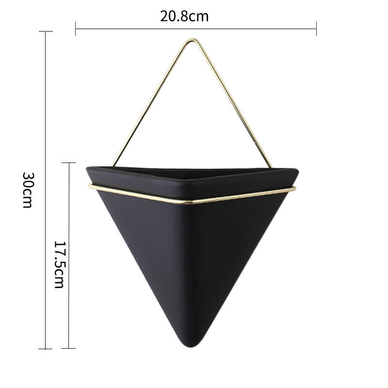 02 Black Creative Living Room Wall Hanging Flower Pot Greenery Hanging Background Wall Decoration