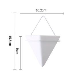 01 White Creative Living Room Wall Hanging Flower Pot Greenery Hanging Background Wall Decoration