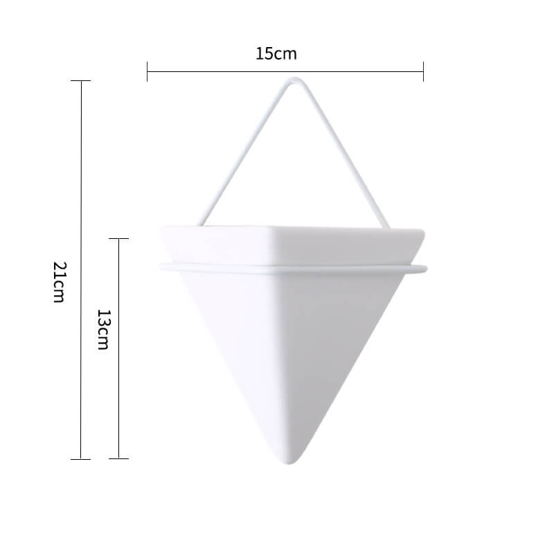 01 White Creative Living Room Wall Hanging Flower Pot Greenery Hanging Background Wall Decoration