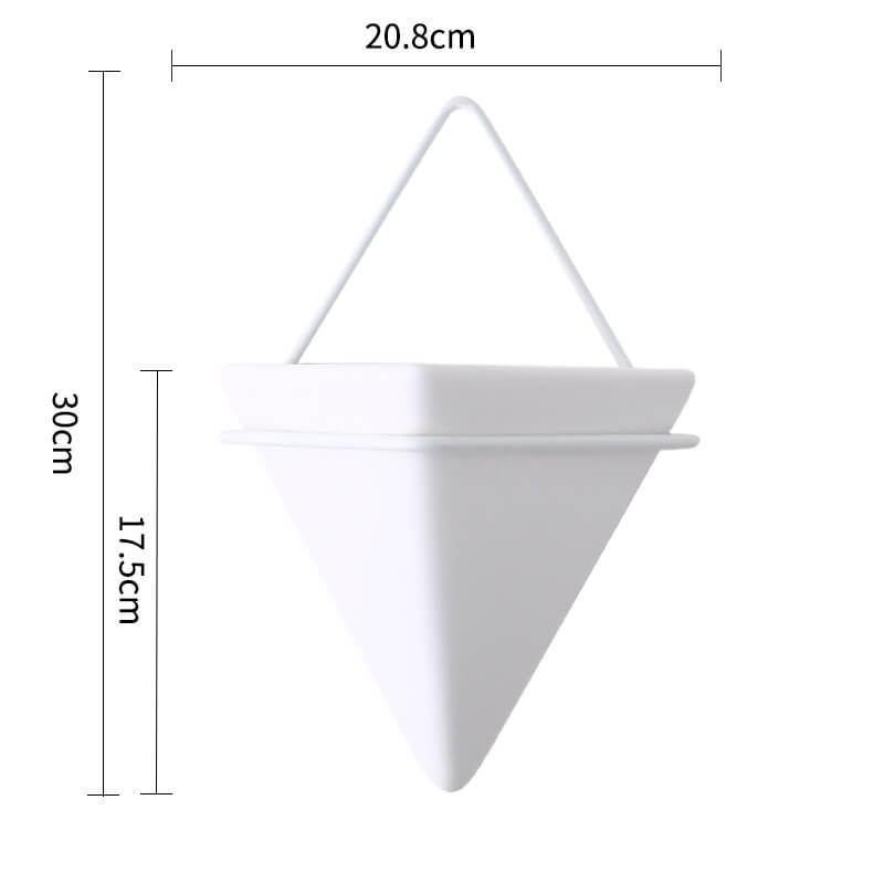 01 White Creative Living Room Wall Hanging Flower Pot Greenery Hanging Background Wall Decoration